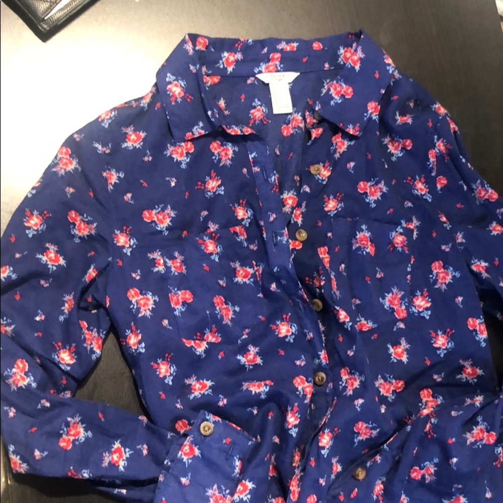 Floral button down shirt